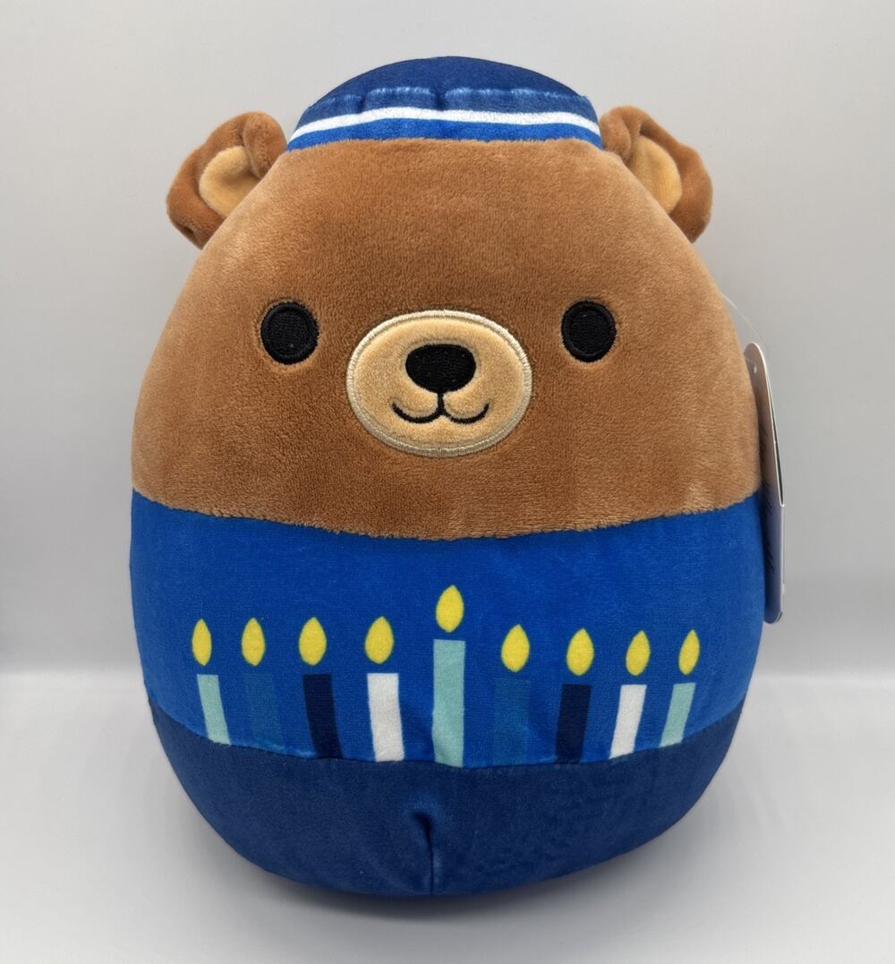 Squishmallows Kofi Hanukkah Bear 8" Blue Menorah Candles Holiday Plush